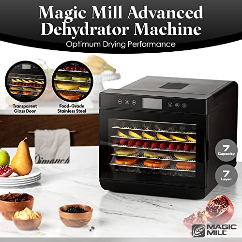 Magic Mill Food Dehydrator Machine - Easy Setup, Digital Adjustable Timer, Temperature Control | Keep Warm Function | Dryer for Jerky, Herb, Meat, Beef, Fruit and to Dry Vegetables