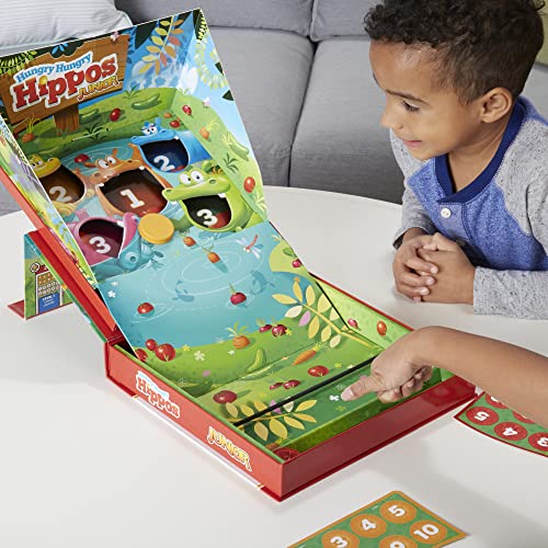 Hasbro Gaming Hungry Hungry Hippos Junior Board Game, Preschool Games Ages 3+, Kids Board Games for 2-4 Players, Kids Games, Counting & Number Game