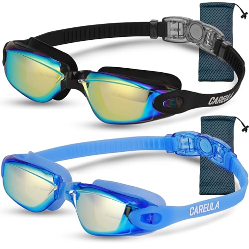 2 Pack Kids Swim Goggles, Swimming Goggles for Kids Toddler Youth 3-8/6-14, Anti-Fog Pool Goggles Child Boys Girls