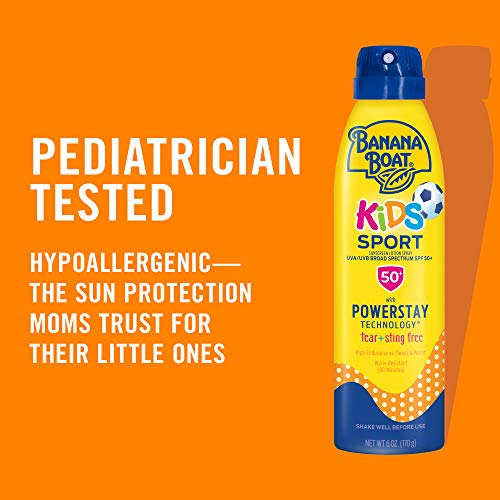 Amazon Banana Boat Sport Kids Sunscreen Spray SPF 50, Twin Pack | Spray Sunscreen for Kids, Childrens Sunblock SPF 50, Oxybenzone-Free, 6oz each
