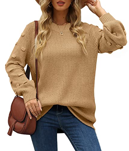 XIEERDUO Sweaters for Women Long Sleeve Chunky Knit Pullover Crewneck Sweatshirts