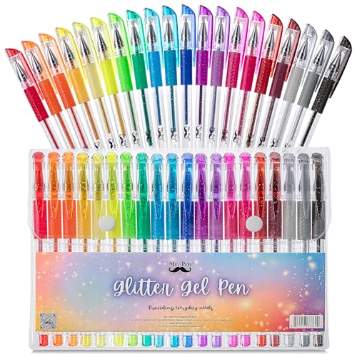 Amazon Mr. Pen- Glitter Gel Pens, Assorted Colors, 20 pcs, Glitter Pens, Glitter Gel Pens for Adult Coloring, Neon Gel Pens, Sparkly Gel Pens, Gel Pens for Coloring, Glitter Gel Pen Set, Bible Journaling Pen