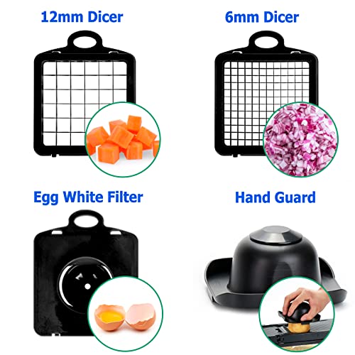 EOIBIS Vegetable Chopper, Pro Onion Chopper, 13-in-1 Mandoline Slicer professional food Chopper multifunctional Vegetable Chopper and Slicer, Dicing Machine, Kitchen Gadgets Sets with Container(Black)