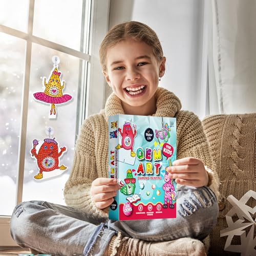Amazon Halmolife Diamond Art Kit for Kids - Gem Painting Arts & Crafts Kits for Ages 6-12, Gifts for 6, 7, 8, 9, 10, 12 Year Old Boy & Girl - Girls Birthday Toys Gift Ideas - Craft Activities Age 6+