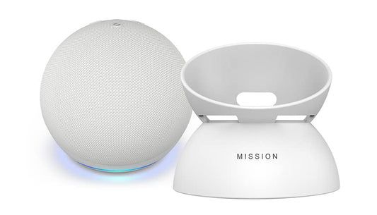 Amazon Echo Dot (5th Gen) Glacier White with Battery Base