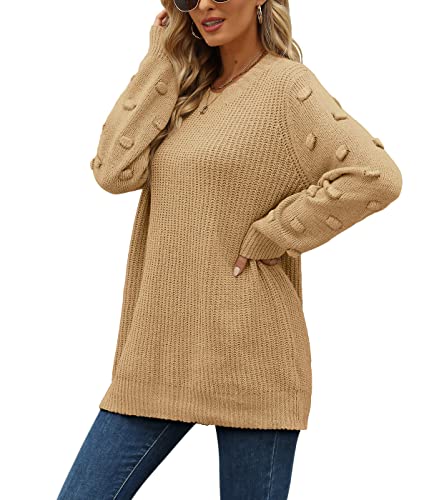 XIEERDUO Sweaters for Women Long Sleeve Chunky Knit Pullover Crewneck Sweatshirts