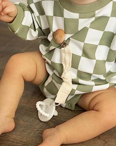 Karuedoo Baby Boy Girl Checkered Sweatshirt Romper Oversized Long Sleeve Bubble Romper Top Neutral Baby Fall Clothes