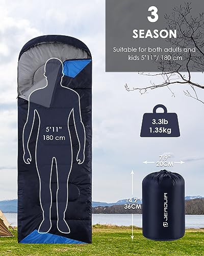 Sleeping Bags for Adults Backpacking Lightweight Waterproof- Cold Weather Sleeping Bag for Girls Boys Mens for Warm Camping Hiking Outdoor Travel Hunting with Compression Bags