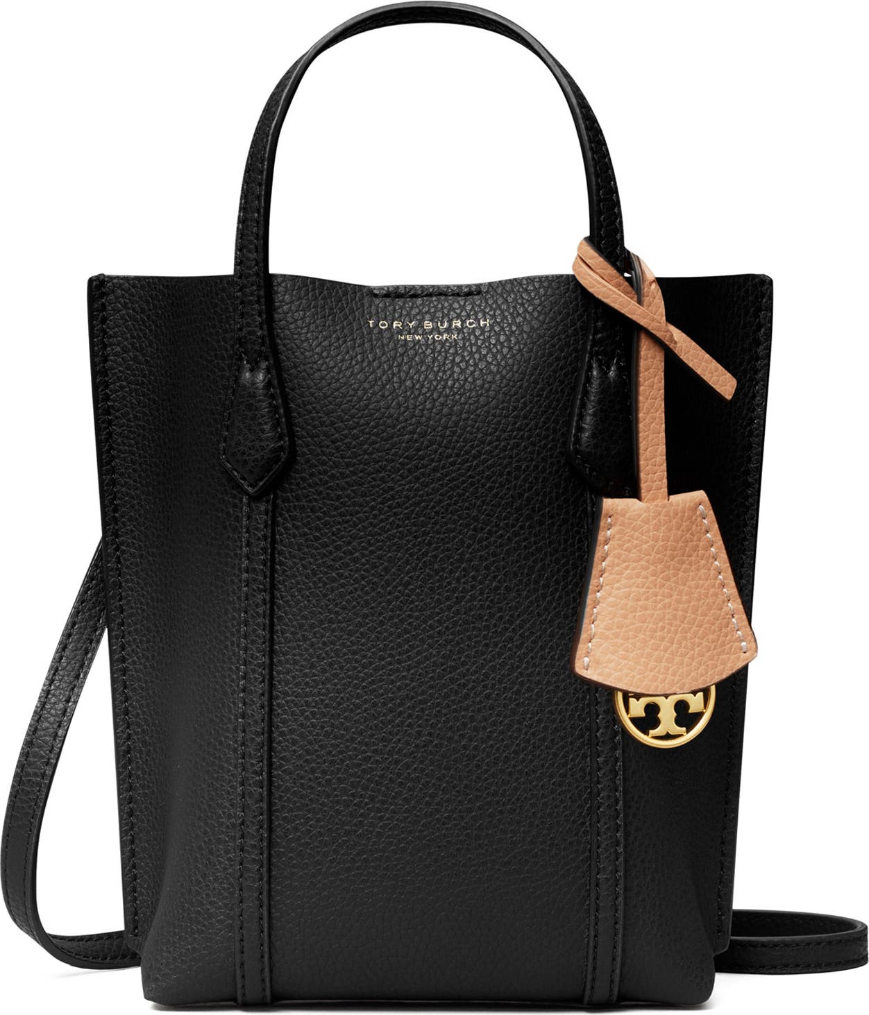 Tory Burch Perry Mini N/S Crossbody Tote, Main, color, Black