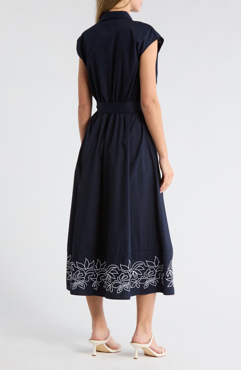 Ellen Tracy Floral Embroidered Poplin Shirtdress