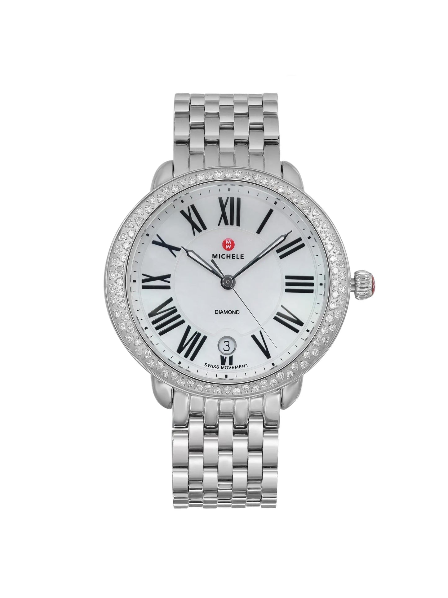 Michele Serein 36mm Steel White MOP Dial Quartz Ladies Watch MW21B01A1025 - image 2 of 8