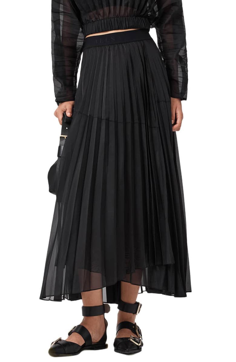 AllSaints Micaela Pleated Maxi Skirt