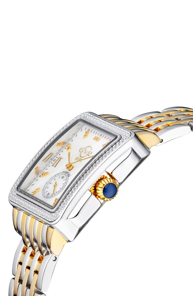 GV2 Women's Bari Mother of Pearl Diamond Bracelet Watch, 34mm x 30mm