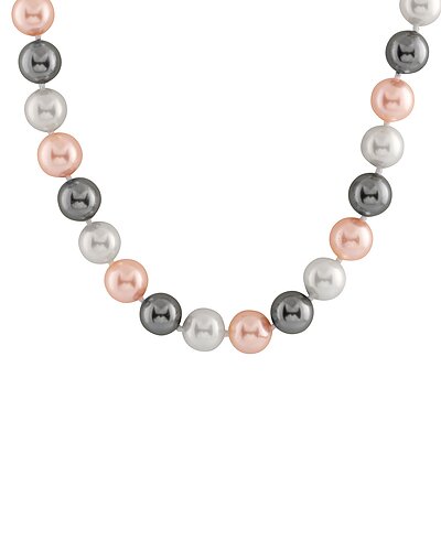 Splendid Pearls Silver 12-13mm Shell Pearl Necklace