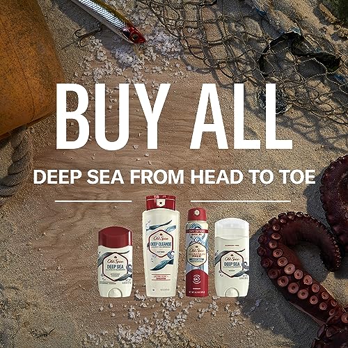 Old Spice Men's Aluminum Free Deodorant Dry Body Spray, Deep Sea, 24/7 Odor Protection, 4.3oz (Pack of 3)