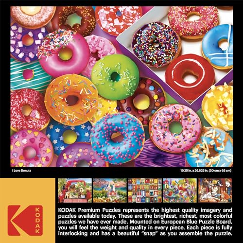 Cra-Z-Art Kodak 1,000 Piece Jigsaw Puzzle, I Love Donuts, 20" x 27"