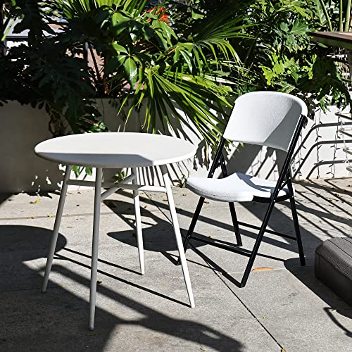 Signature Folding Plastic Chair with 500-Pound Capacity, White, 2-Pack