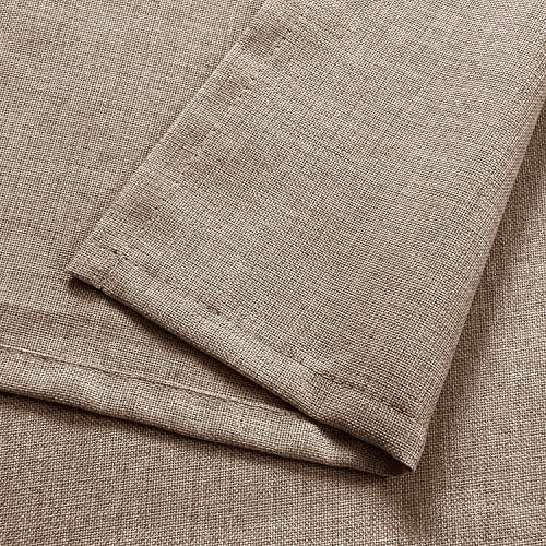 Hiasan Faux Linen Rectangle Tablecloth - Wrinkle and Stain Resistant Washable Table Cloth for Kitchen Dining Room Holiday Table Cover for Party Dinner, Khaki, 70 x 140 Inch