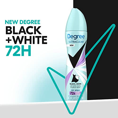 Amazon Degree Antiperspirant Dry Spray Pure Fresh 3 Count Anti White Marks and Yellow Stains Deodorant for Women 3.8 oz(Pack of 3)