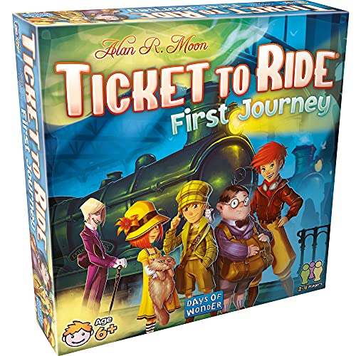 Ticket to Ride First Journey Board Game | Strategy Game | Train Adventure Fun Family Game for Kids and Adults | Ages 6+ | 2-4 Players | Average Playtime 15-30 Minutes | Made by Days of Wonder