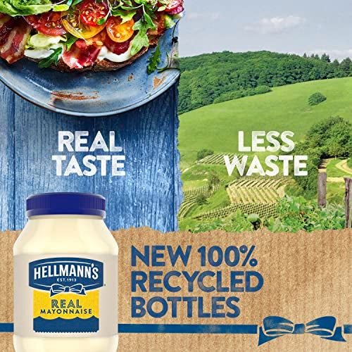 Hellmann's Mayonnaise Real Mayo For A Creamy Condiment For Sandwiches And Simple Meals Gluten Free, Made With 100% Cage-Free Eggs 30 Fl Oz (Pack of 3),Packaging may vary