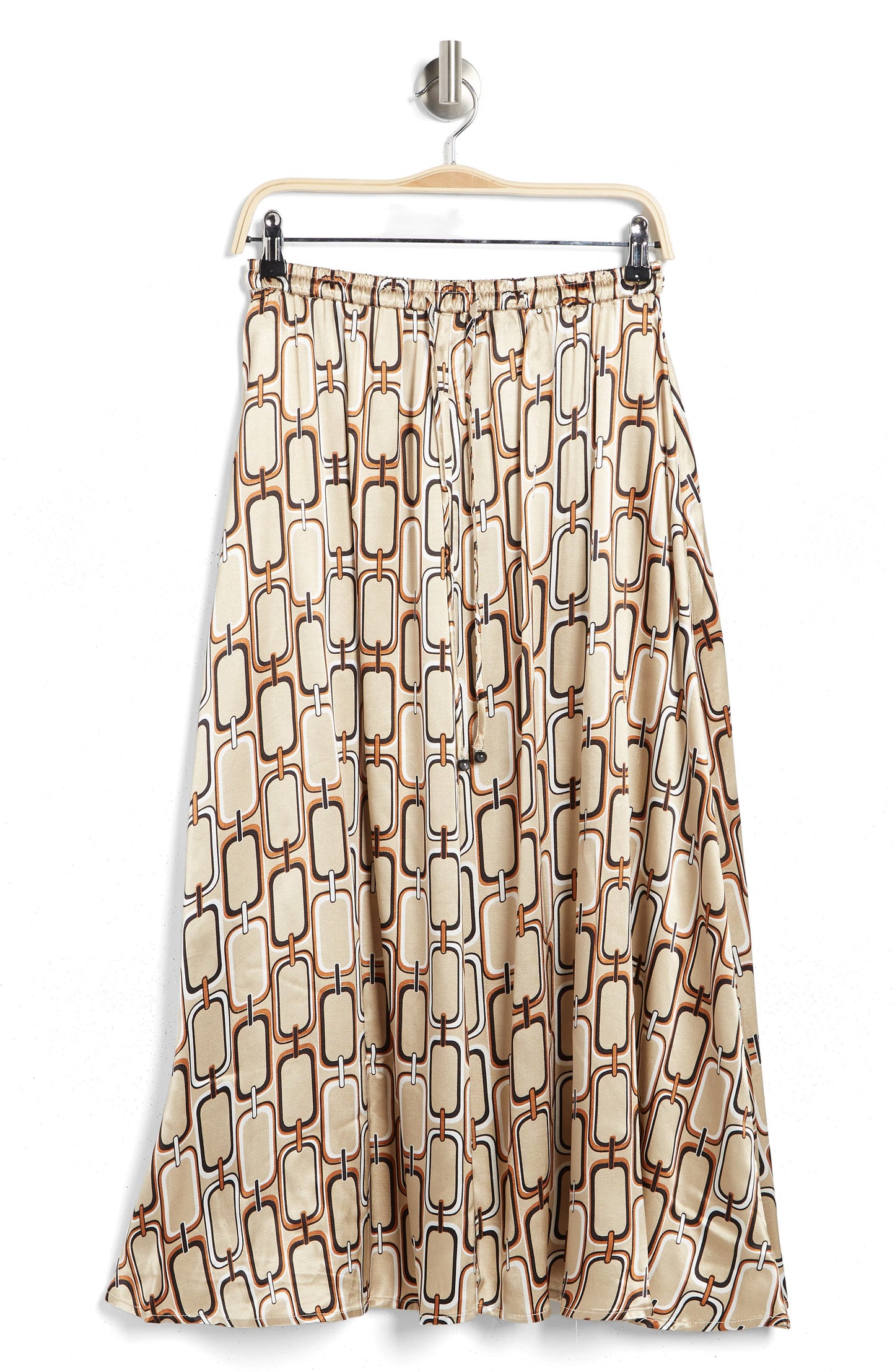 T Tahari Satin A-Line Skirt, Alternate, color, CREAM CHAIN