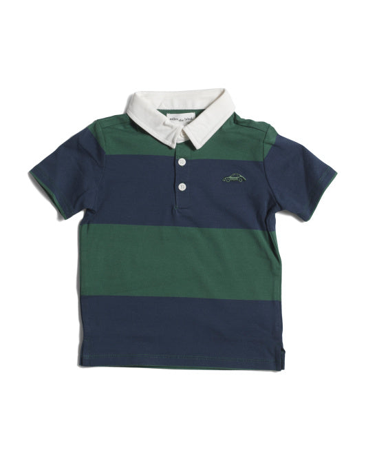 Boys Racing Striped Polo