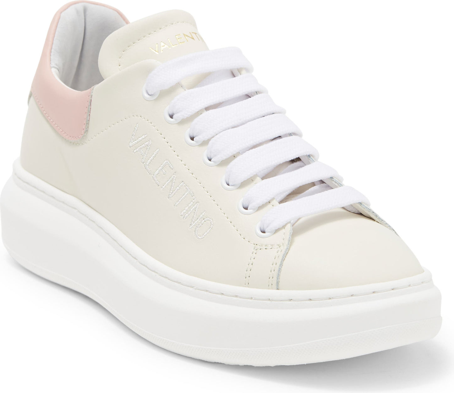 VALENTINO BY MARIO VALENTINO Fresia Leather Fashion Sneaker, Main, color, WHITE/ BLUSH