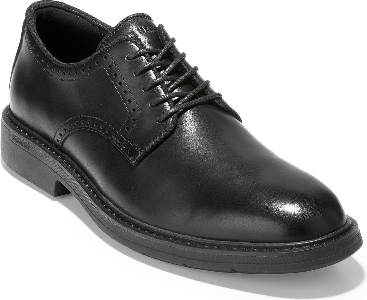 Cole Haan Goto Waterproof Leather Plain Toe Derby, Main, color, BLACK WP