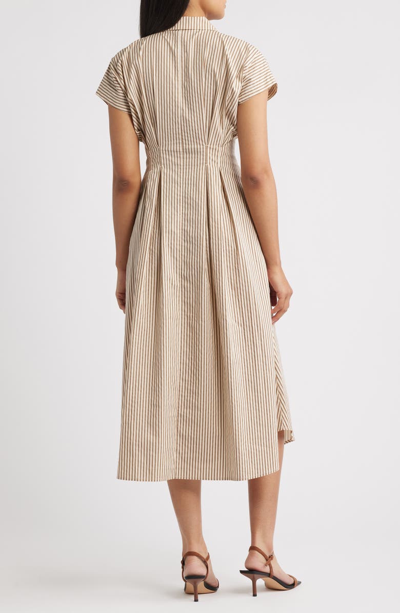 ZOE AND CLAIRE Stripe Belted Detail Cotton Shirtdress