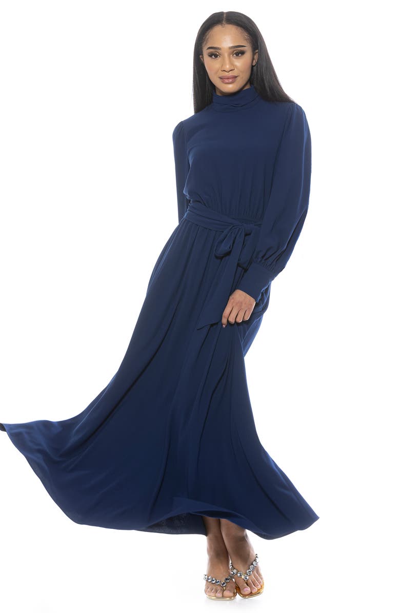 Alexia Admor Saliah Mockneck Blouson Sleeve Dress