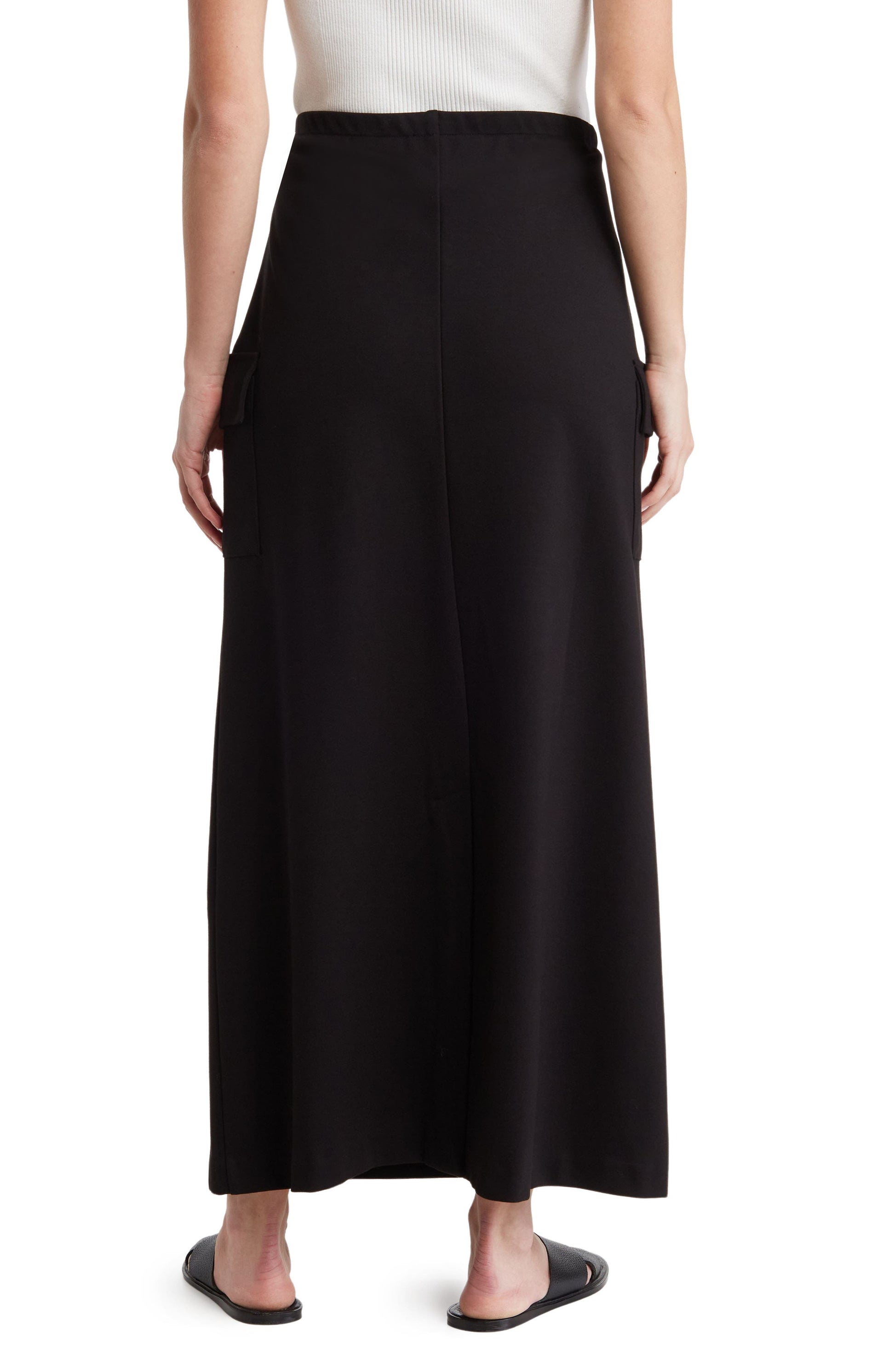 Adrianna Papell Drawstring Cargo Skirt, Alternate, color, BLACK