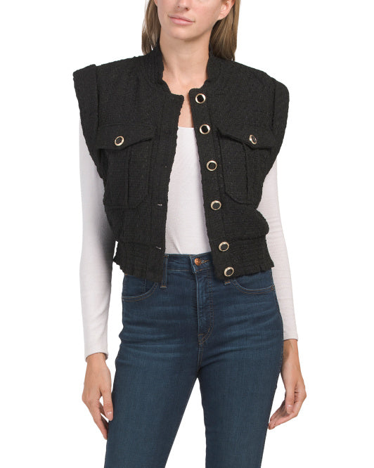 main image of Sleeveless Boucle Vest