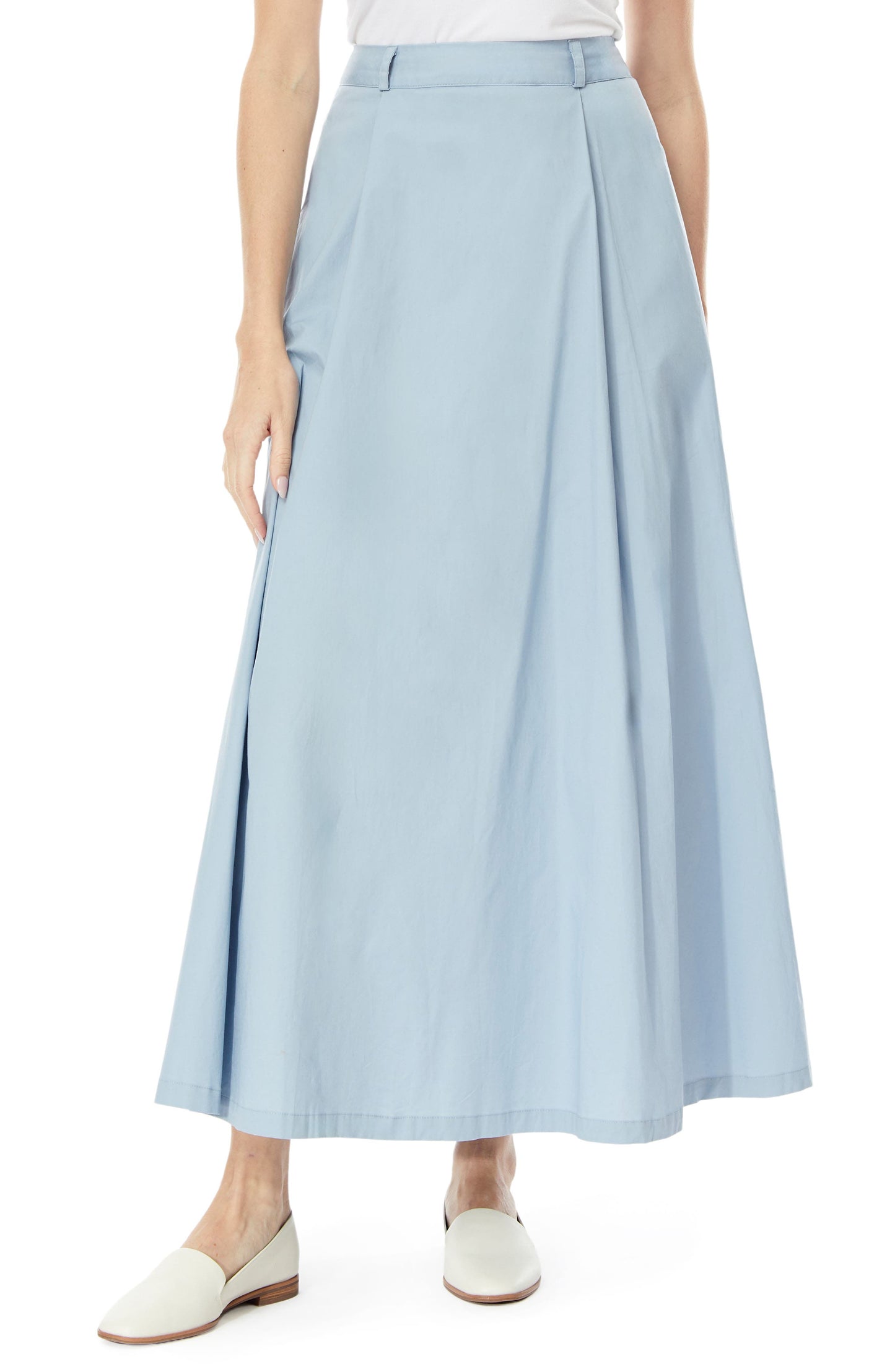 BY DESIGN Abigail Poplin Maxi Skirt, Main, color, Dusty Blue