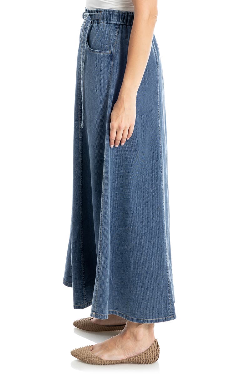 MAX STUDIO Pique Cotton Belted Midi Skirt