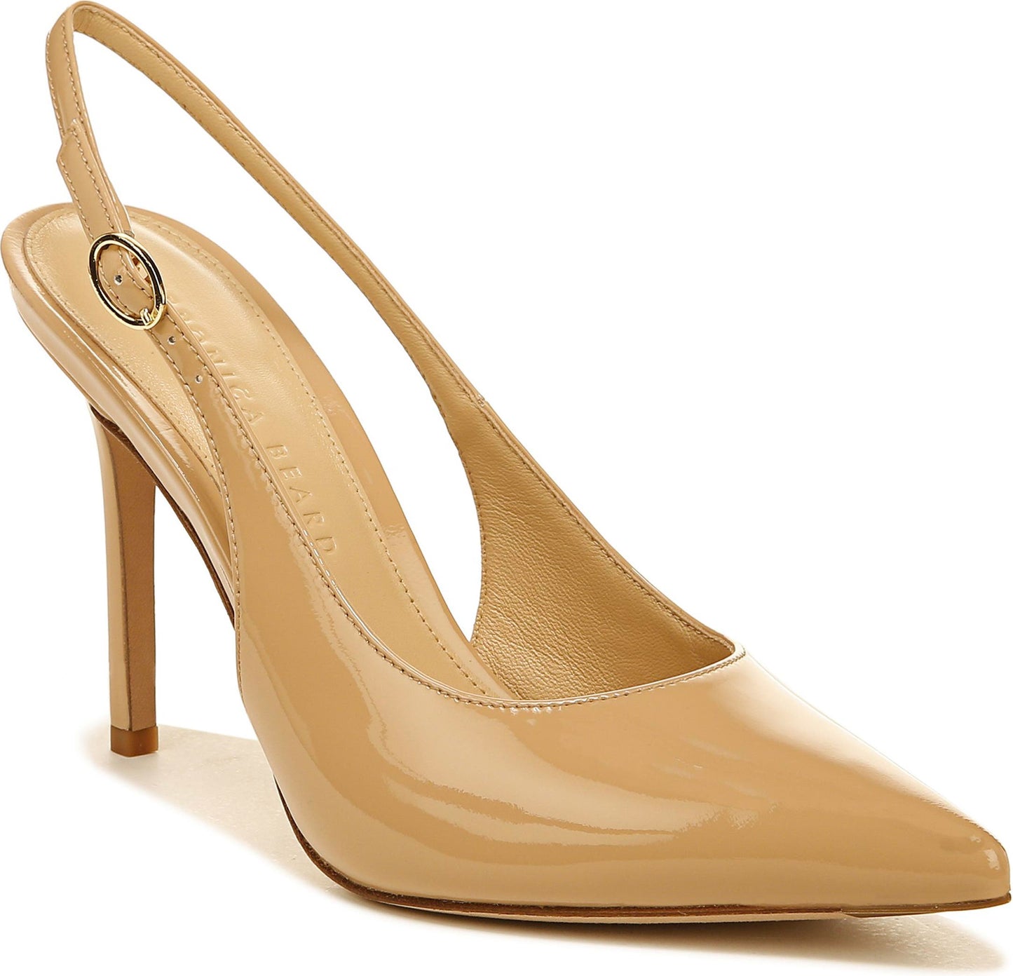 Veronica Beard Lisa Slingback Pointed Toe Pump, Main, color, SAND PATENT LEATHER