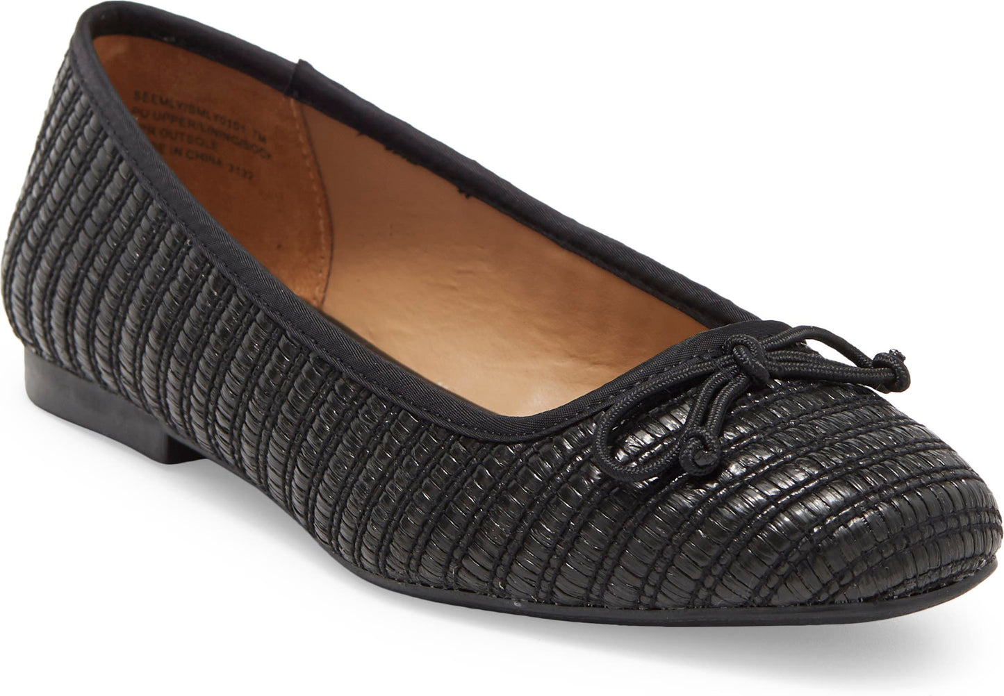 STEVE MADDEN Seemly Woven Ballet Flat, Main, color, BLACK