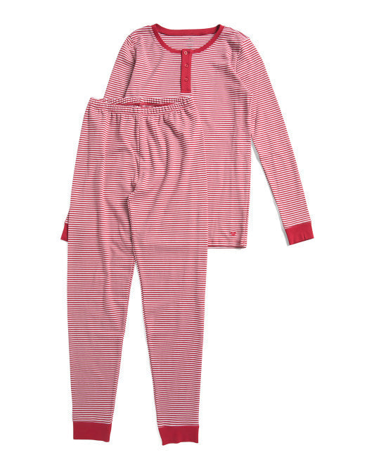 Kids Pima Snug Fit Striped Pajama Set