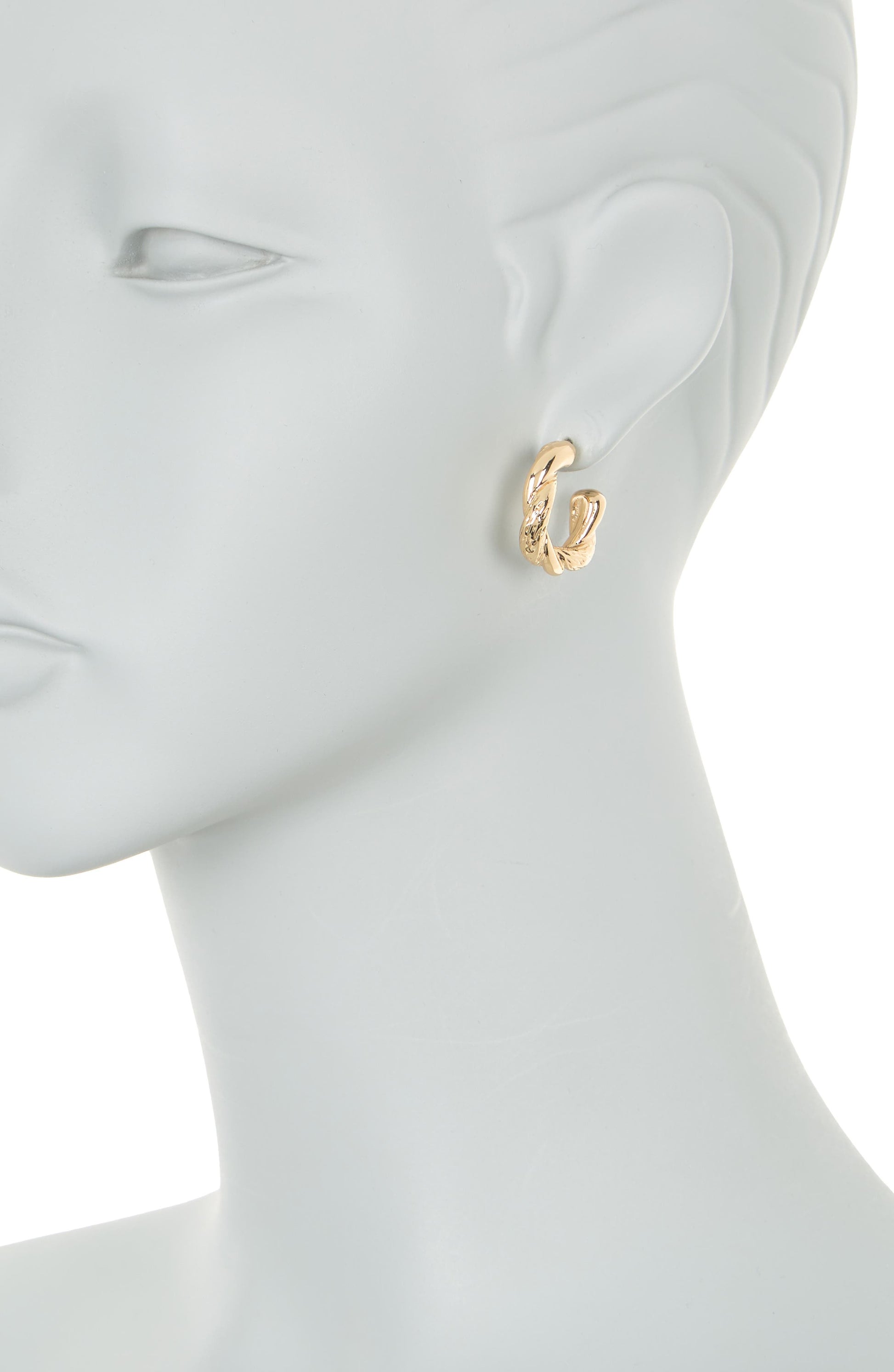 NORDSTROM RACK Twist Texture Hoop Earrings, Alternate, color, GOLD