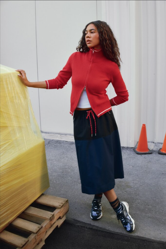 Walmart Free Assembly Women's Tech Midi Skirt, Sizes XS-XXL