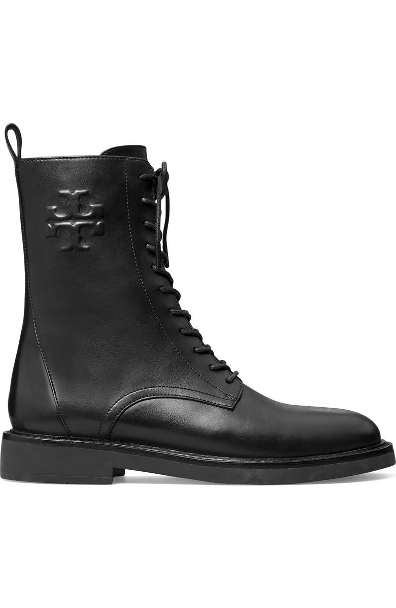 Double-T Croc Embossed Combat Boot (Women)
