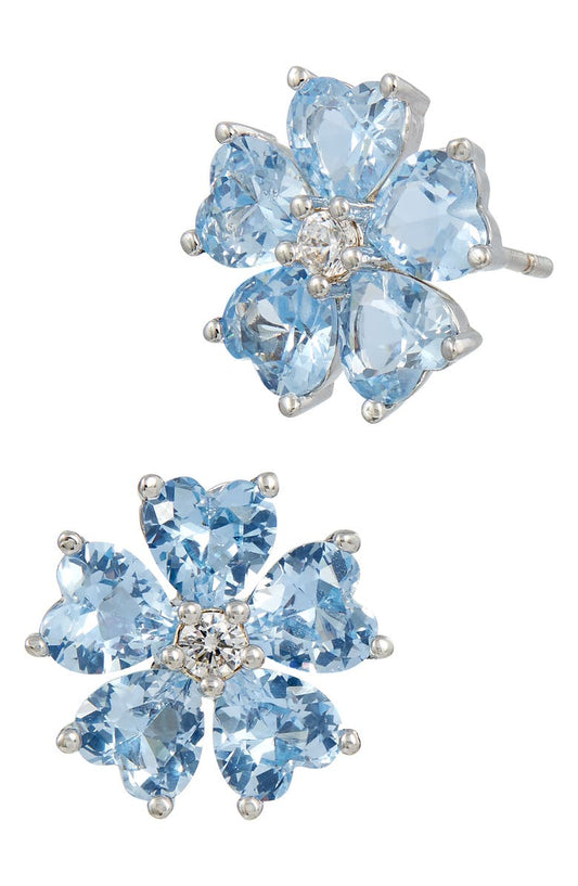 SAVVY CIE JEWELS CZ Flower Stud Earrings