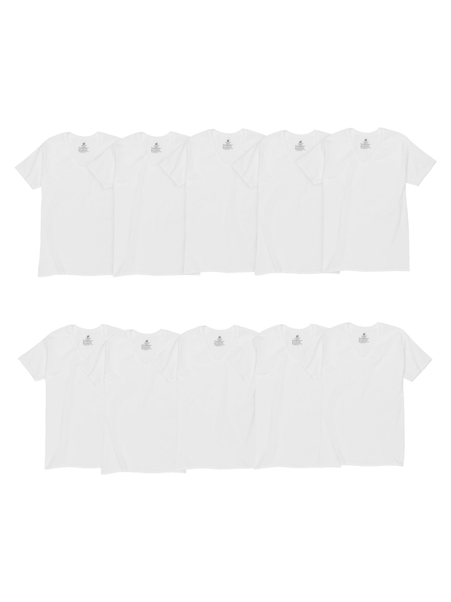 Hanes Men's Super Value Pack White V-Neck Undershirts, 10 Pack - image 1 of 9