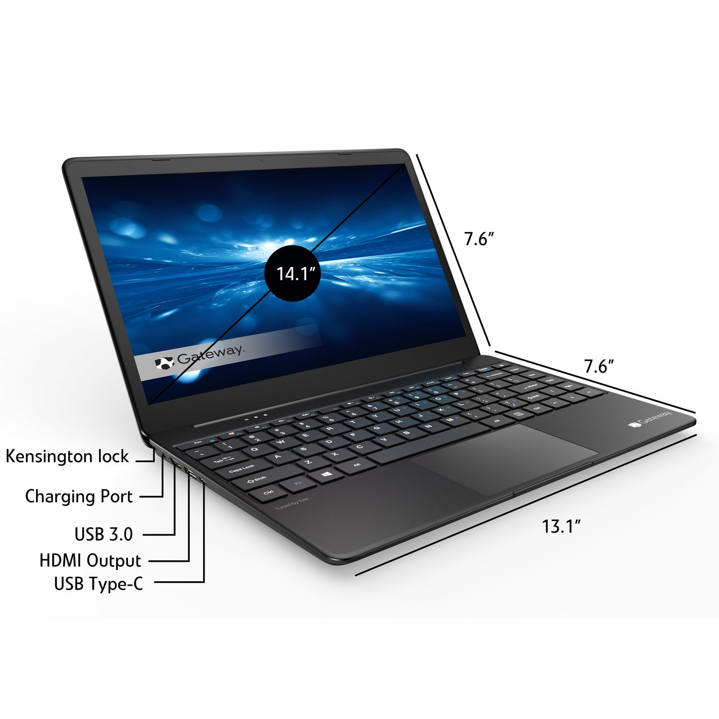 image 11 of Gateway 14.1" Ultra Slim Notebook, FHD, Intel® Core™ i5-1135G7, Quad Core, Intel® Iris® Xe Graphics, 16GB RAM, 512GB SSD, Tuned by THX™, Fingerprint Scanner, 1MP Webcam, HDMI, Windows 10 Home, Black