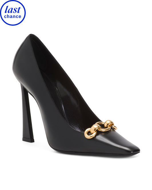 Made In Italy Leather Chain Pumps