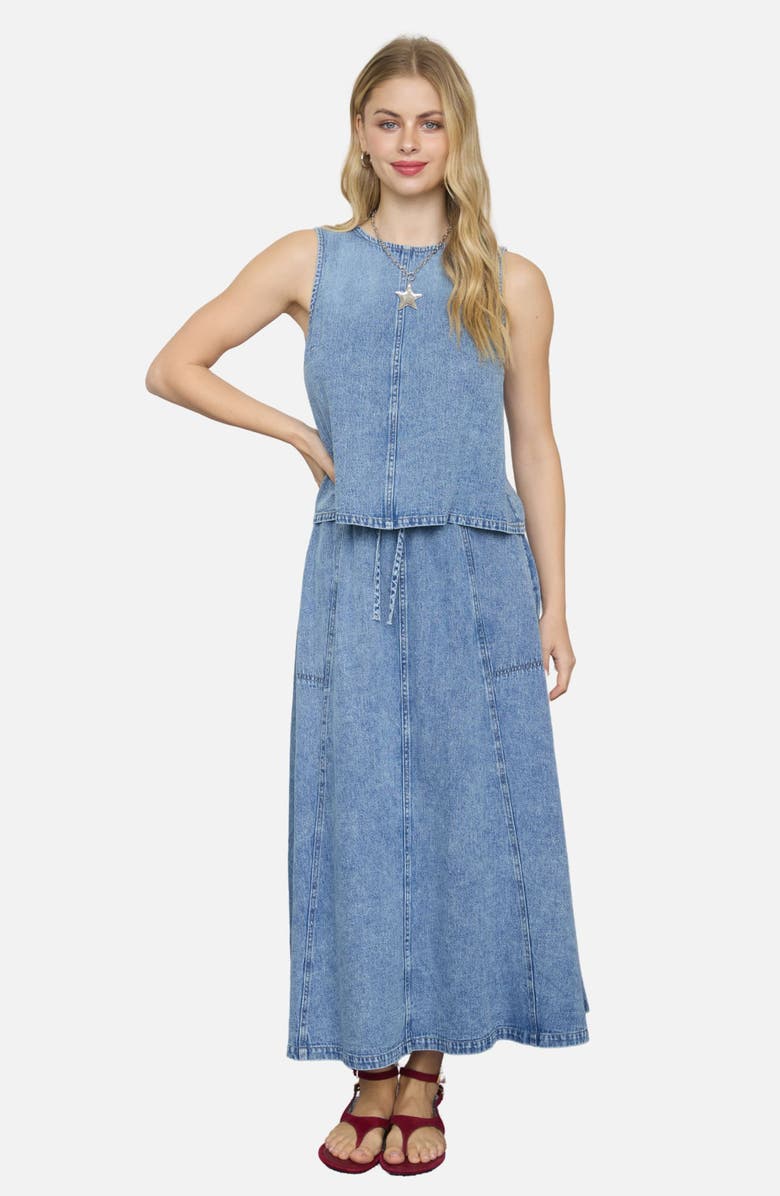 Blu Pepper Denim Maxi Skirt