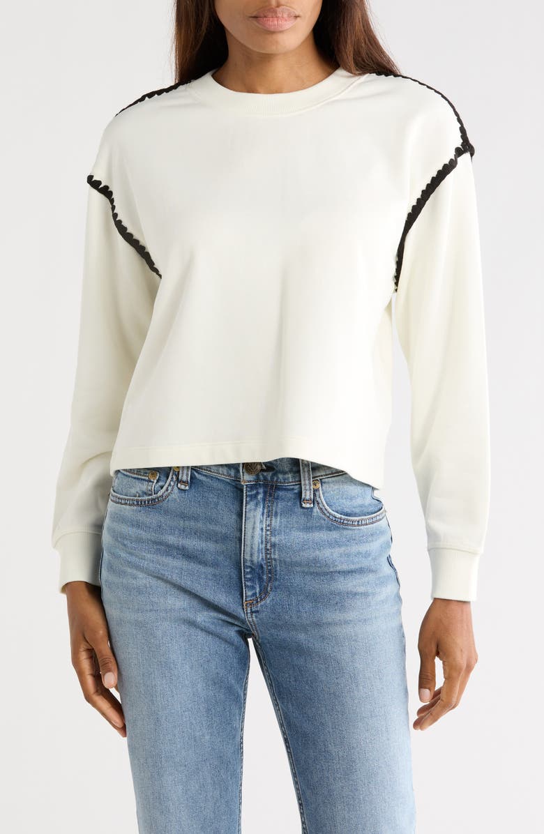 rag & bone Blanket Stitched Crop Sweatshirt