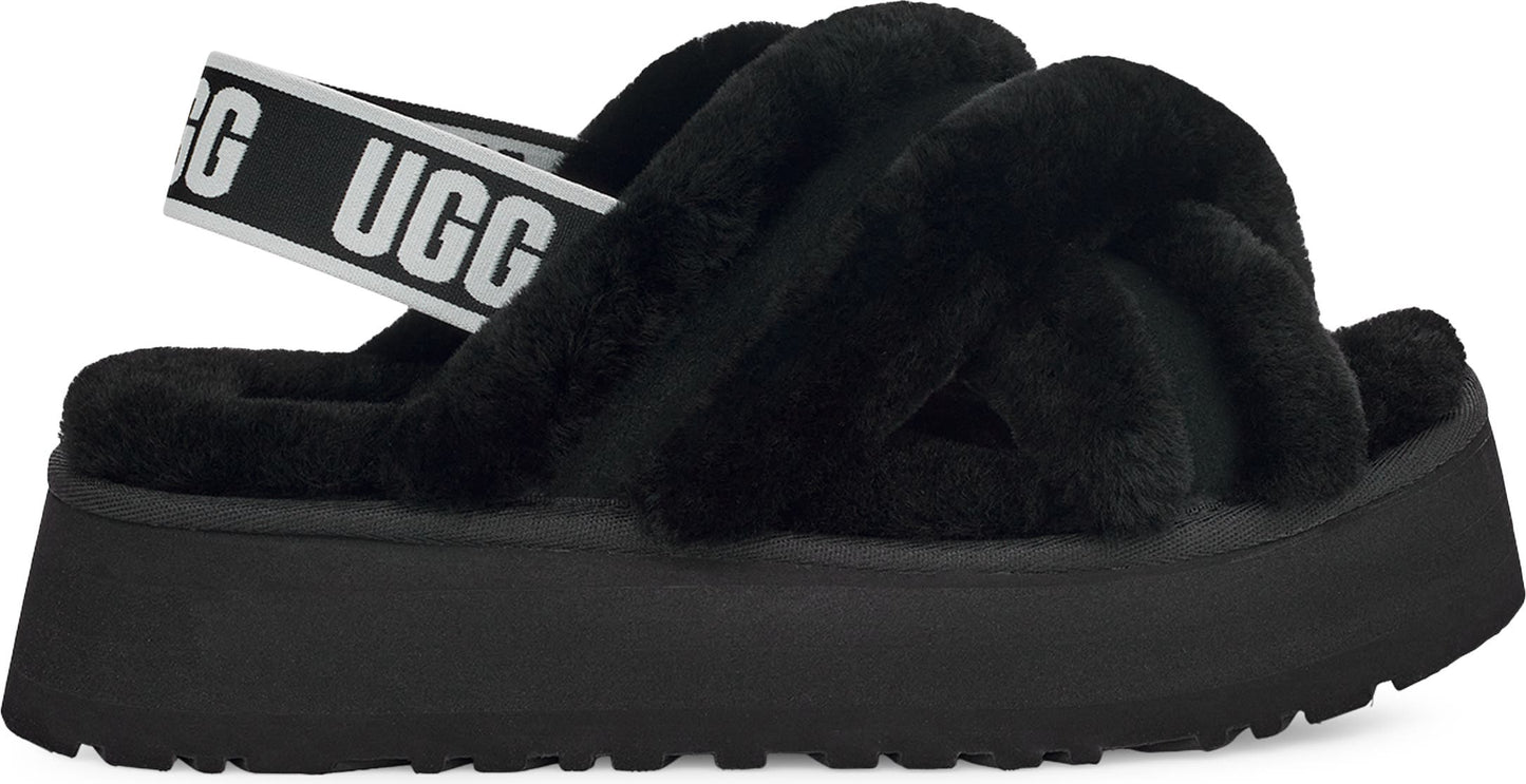 UGG<sup>®</sup> Disco Cross Genuine Shearling Slide, Alternate, color, BLACK