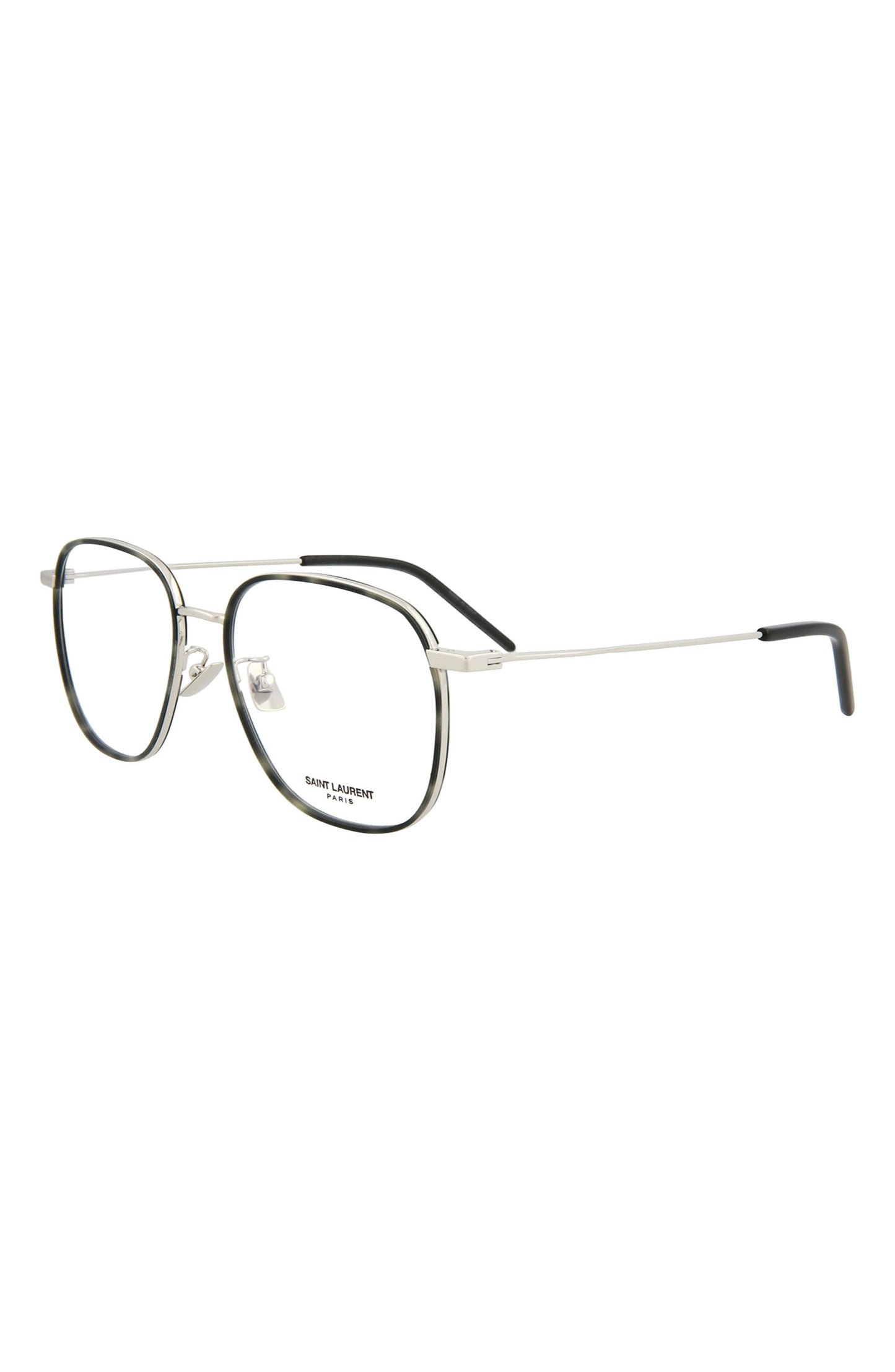 Saint Laurent 54mm Square Optical Frames, Alternate, color, SILVER/ SILVER TRANSPARENT