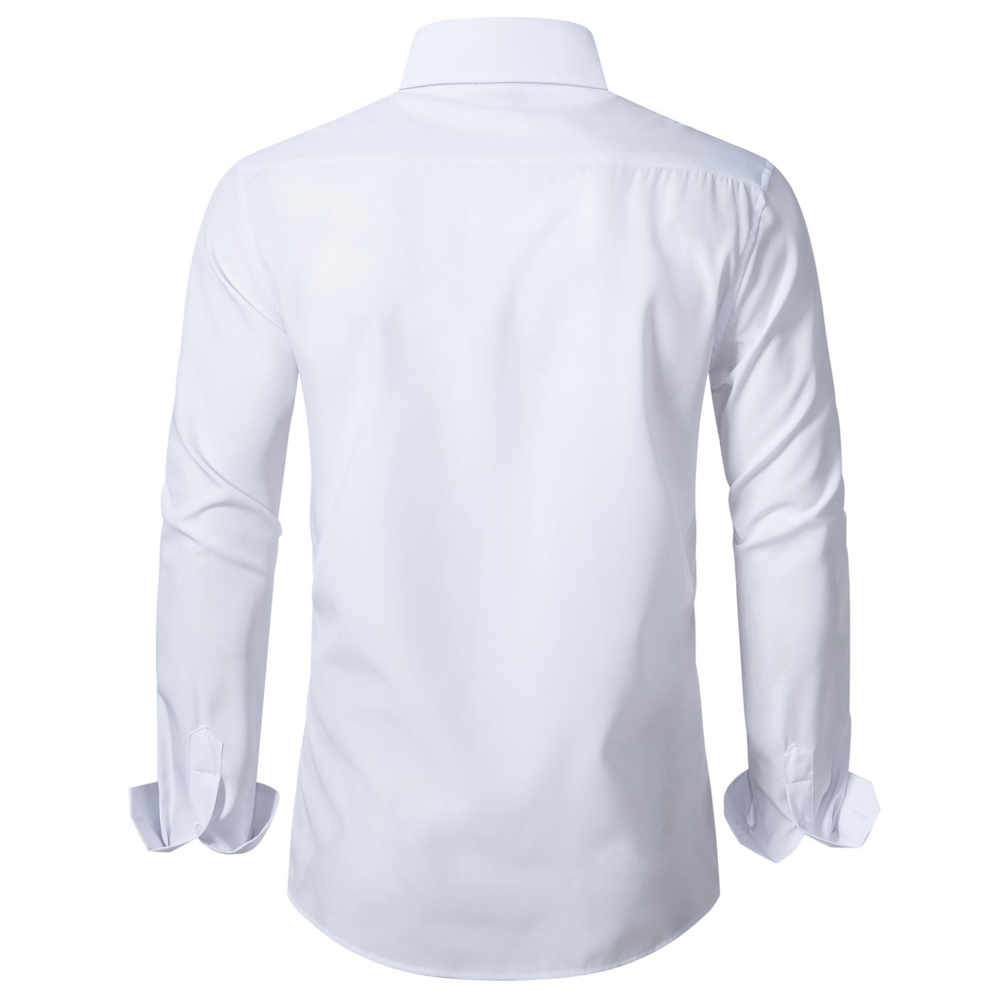 Walmart Men's Slim Fit Stretch Dress Shirt Solid Color Microelastic Long Sleeve Casual Soft Business Button Up Shirts
